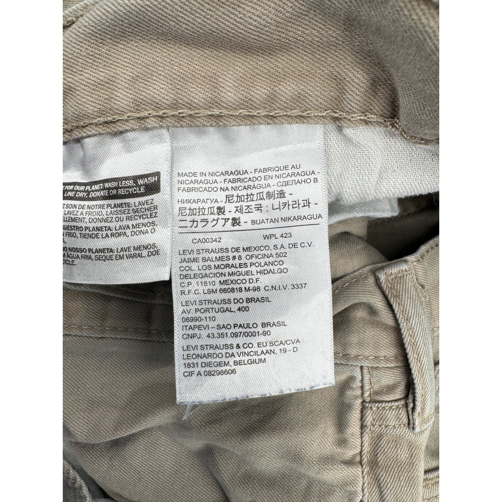 Distressed Levis 505 Regular Fit Khaki Tan Cotton Jeans Mens 38x34 (38x33) - Picture 12 of 13